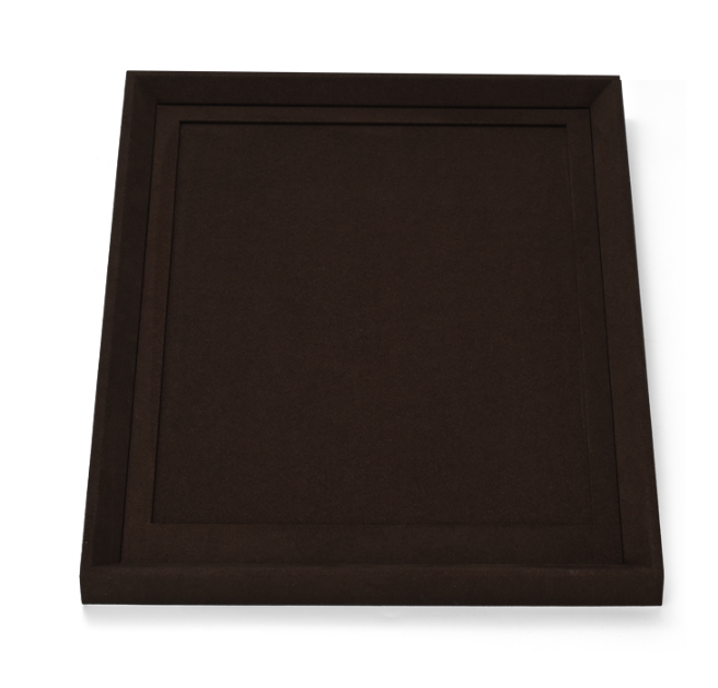 OIRLV high end fashion brown microfiber jewelry holder with metal frame:TT287