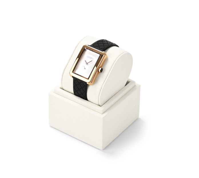 High end fashion white microfiber jewelry holder with metal frame:TT288