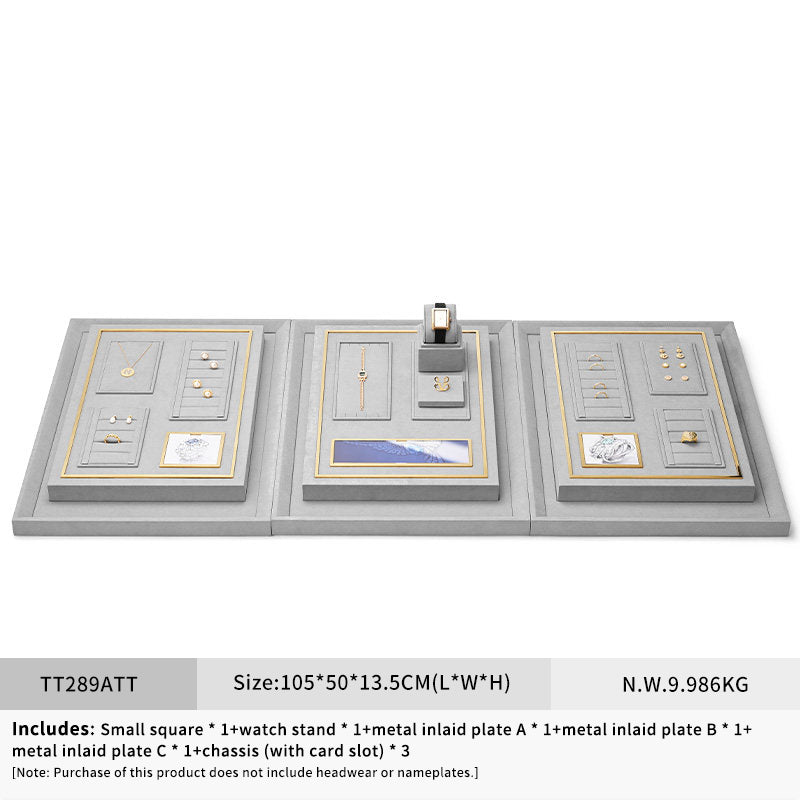 OIRLV high quality grey microfiber metal jewellery display :TT289