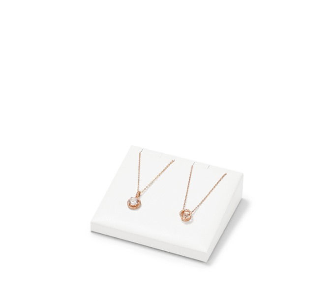 OIRLV new arrival White PU leather Necklace bracelet display set :TT295