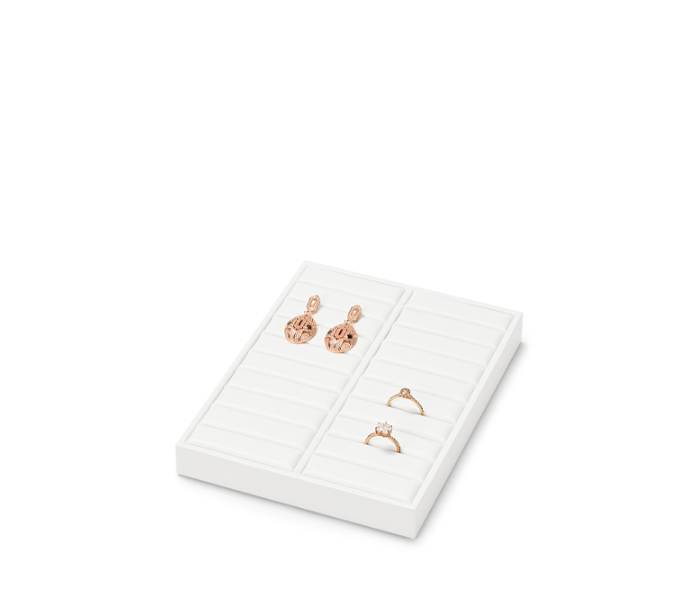 OIRLV new arrival White PU leather Necklace bracelet display set :TT295