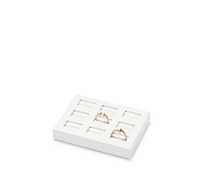 OIRLV new arrival White PU leather Necklace bracelet display set :TT295