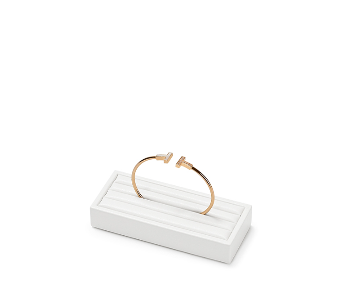 OIRLV new arrival White PU leather Necklace bracelet display set :TT295