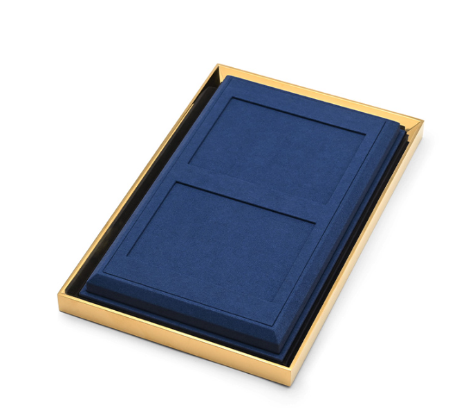OIRLV wholesale Blue Microfiber metal jewelry ring display :TT296