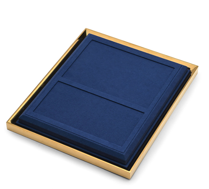 OIRLV wholesale Blue Microfiber metal jewelry ring display :TT296