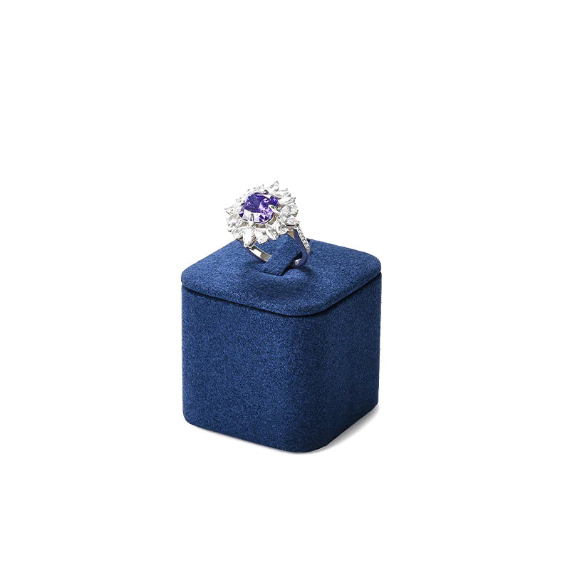 Blue Microfiber Ring Earring Necklace Jewelry Display Set TT310