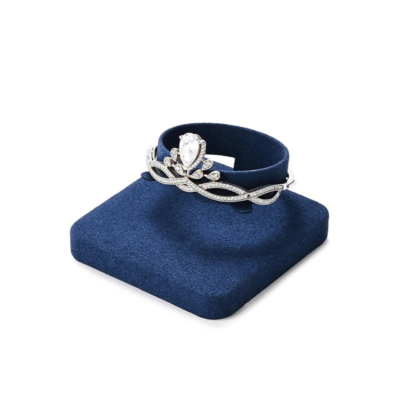 Blue Microfiber Ring Earring Necklace Jewelry Display Set TT310