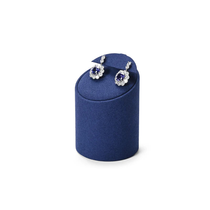 Blue Microfiber Earrings Ring Necklace Jewelry Display Set TT311