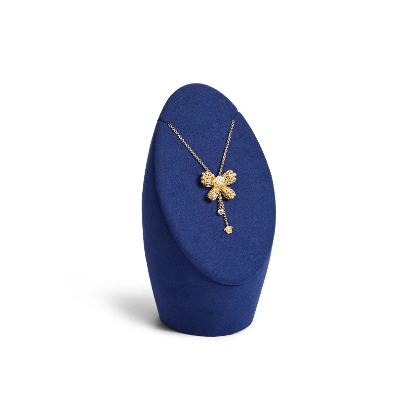 Blue Microfiber Ring Earring Necklace Jewelry Display Set TT315