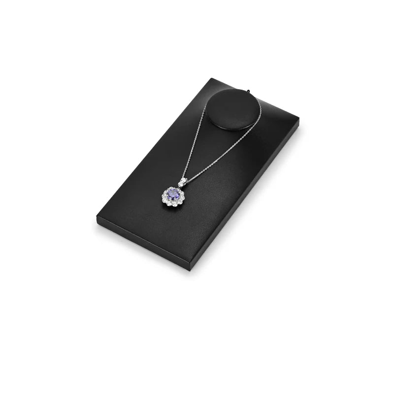 Oirlv Black PU Leather Earrings Ring Necklace Jewelry Display Set TT316