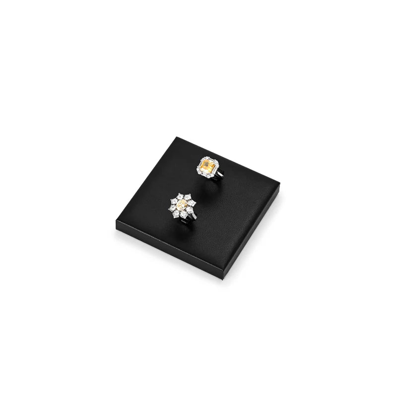 Oirlv Black PU Leather Earrings Ring Necklace Jewelry Display Set TT316
