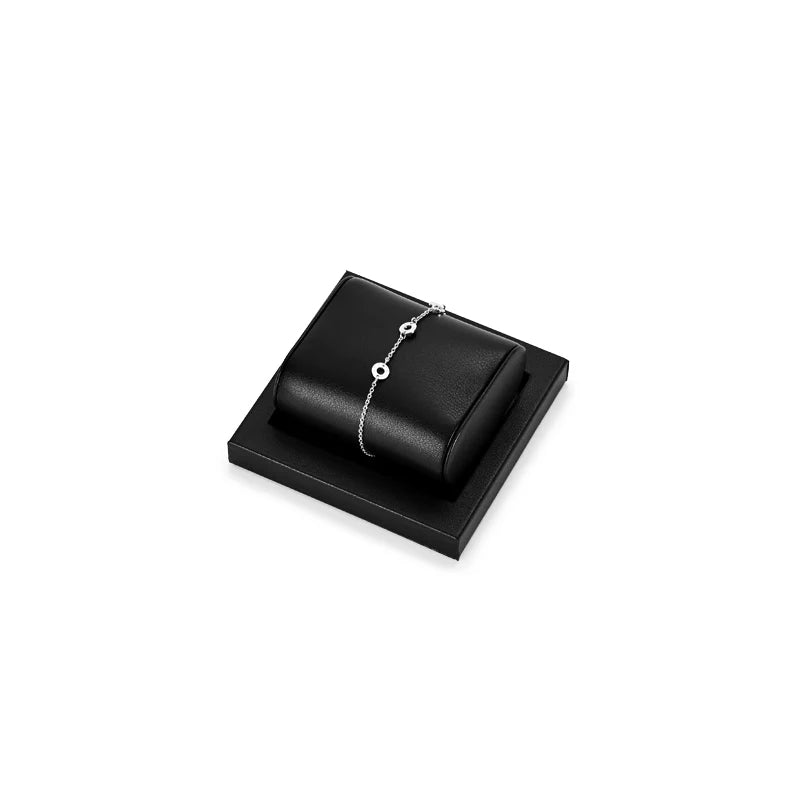 Oirlv Black PU Leather Earrings Ring Necklace Jewelry Display Set TT316
