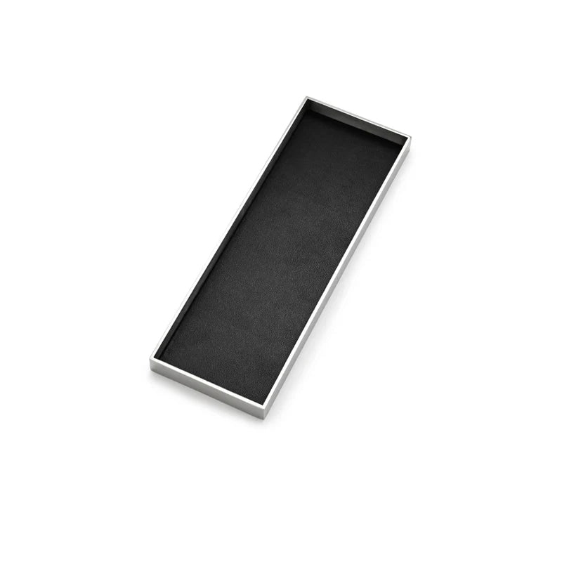 Oirlv Black PU Leather Earrings Ring Necklace Jewelry Display Set TT316