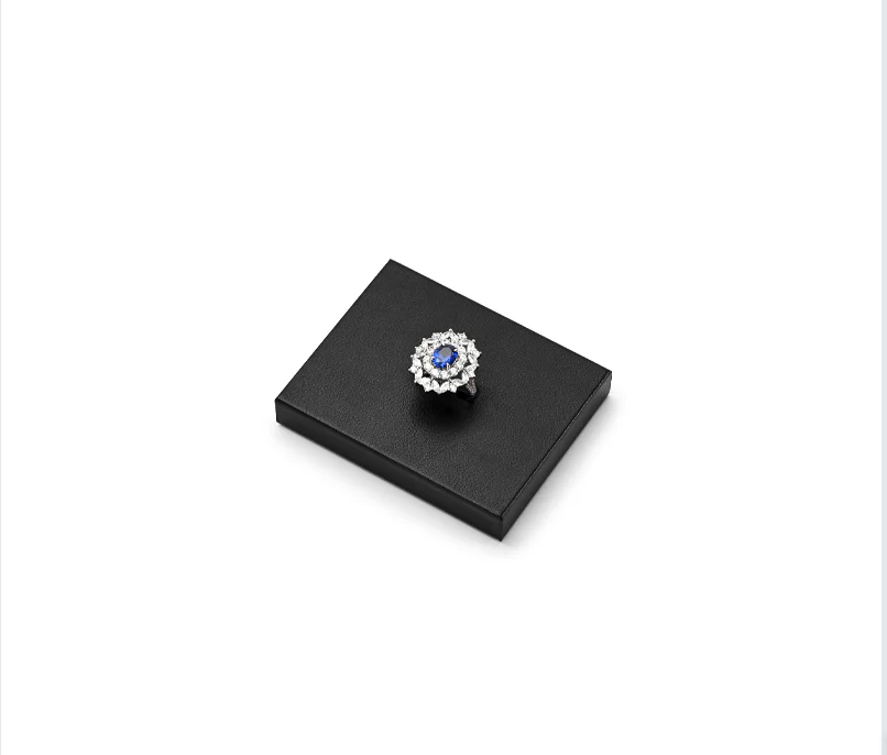 Oirlv Black PU Leather Earrings Ring Necklace Jewelry Display Set TT319