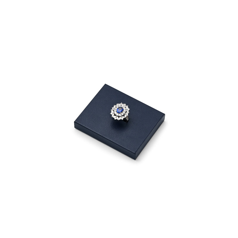 Oirlv high end Blue Leather metal jewelry display stand set TT321