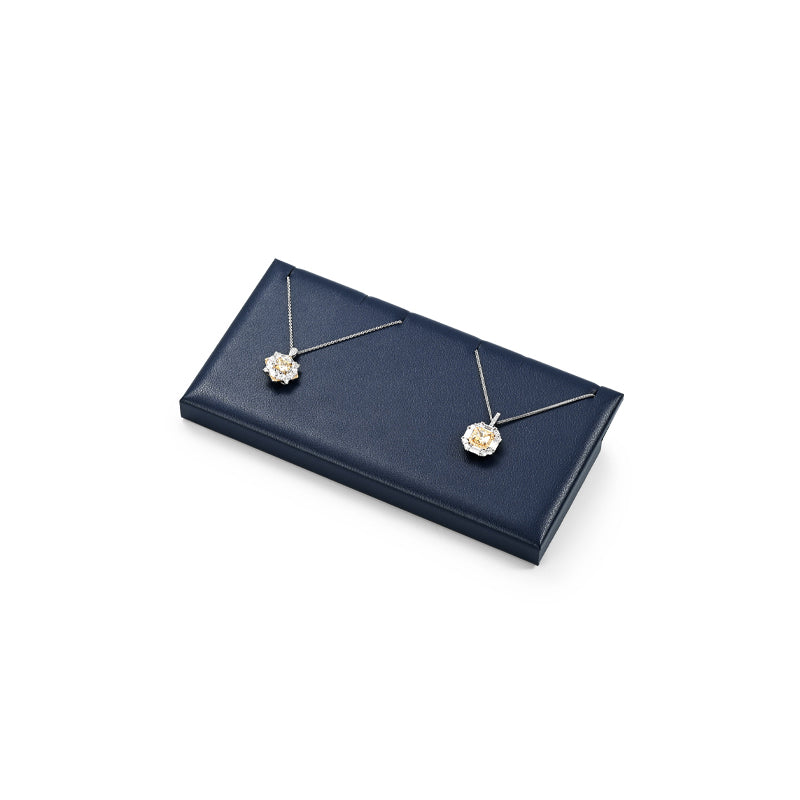 Oirlv high end Blue Leather metal jewelry display stand set TT321