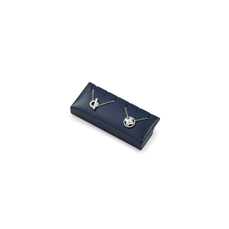 Oirlv high end Blue Leather metal jewelry display stand set TT321