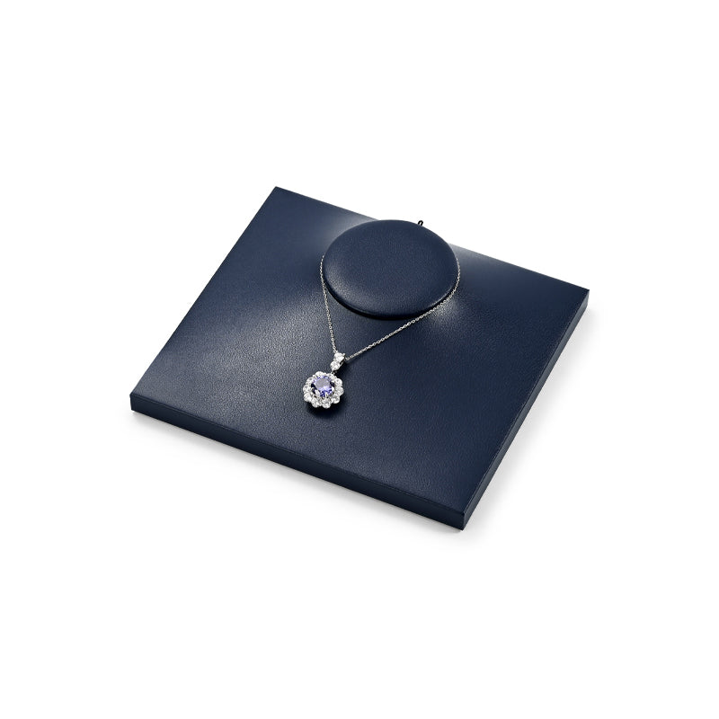 Oirlv high end Blue Leather metal jewelry display stand set TT321