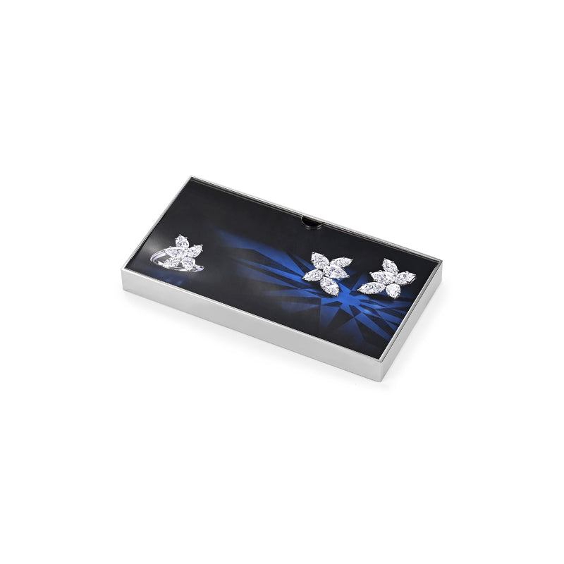 Oirlv high end Blue Leather metal jewelry display stand set TT321