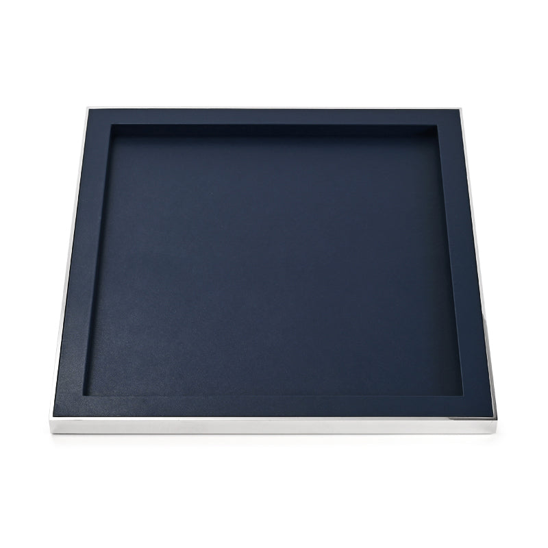 Oirlv high end Blue Leather metal jewelry display stand set TT321