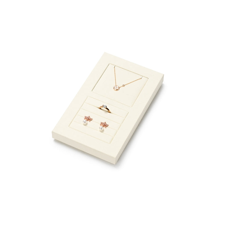 OIRLV High quality Beige Microfiber necklace display : TT355