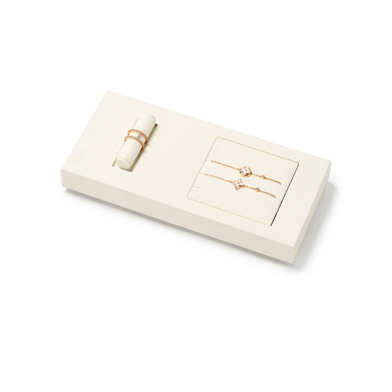 OIRLV High quality Beige Microfiber necklace display : TT355