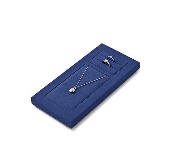 OIRLV hot sale Blue Microfiber luxury Jewelry display tray : TT356