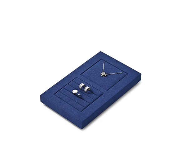 OIRLV hot sale Blue Microfiber luxury Jewelry display tray : TT356