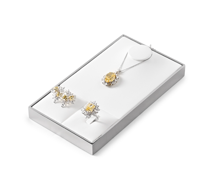 OIRLV factory White PU leather jewellery necklace display :TT372