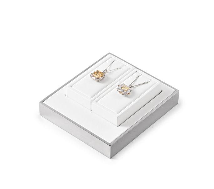 OIRLV factory White PU leather jewellery necklace display :TT372