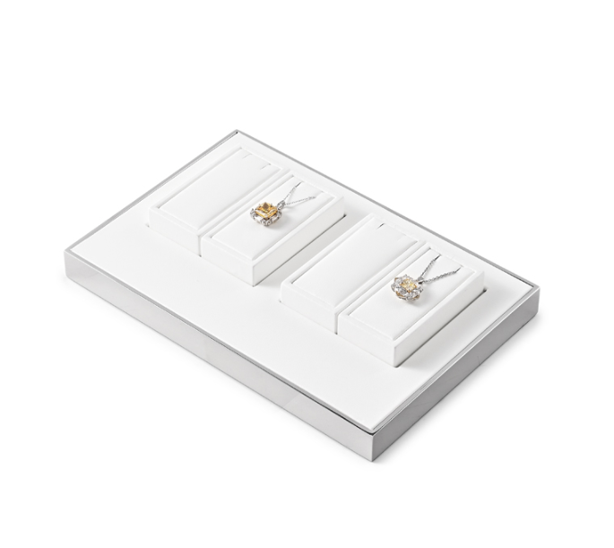 OIRLV factory White PU leather jewellery necklace display :TT372