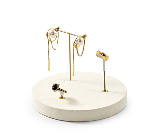 OIRLV high end Beige Microfiber Jewelry display set :TT390