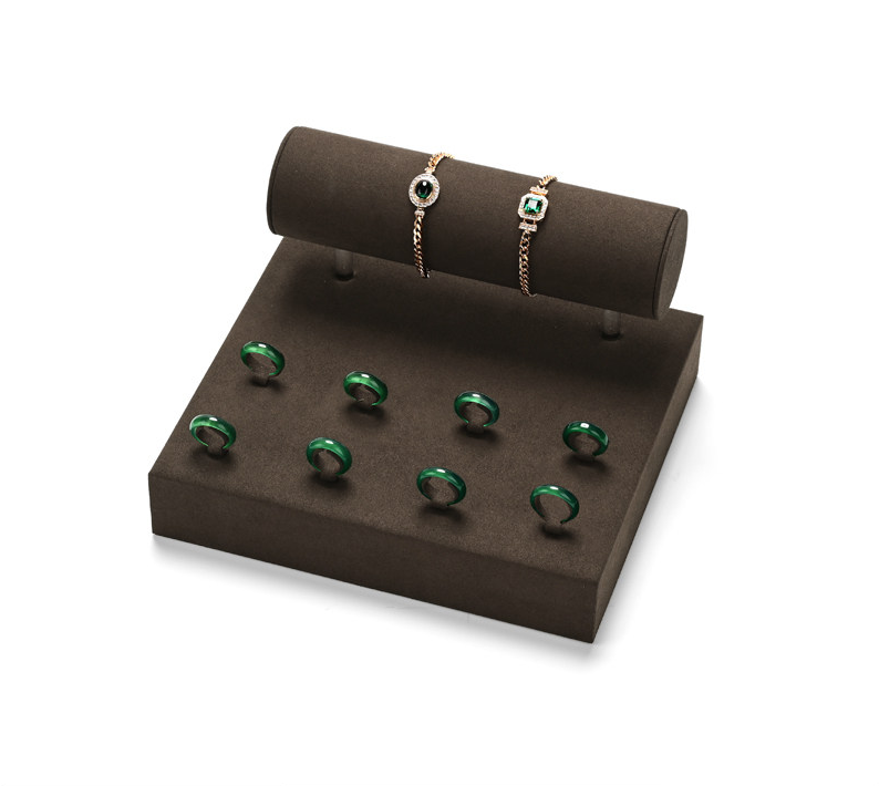 OIRLV Factory Coffee color Microfiber luxury jewellery display:TT401