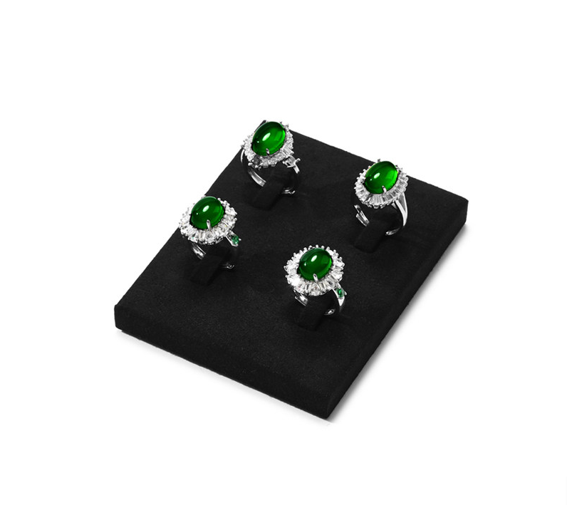 OIRLV wholesale Black Microfiber jewellery ring display:TT417