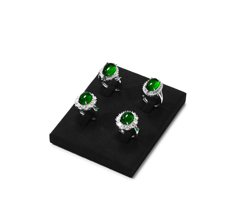 OIRLV wholesale Black Microfiber jewellery ring display:TT417