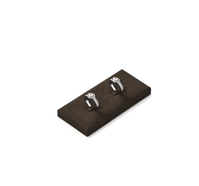 OIRLV luxury Brown Microfiber jewellery ring display:TT421