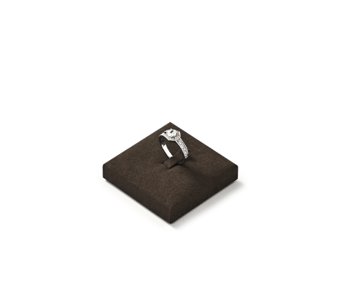 OIRLV luxury Brown Microfiber jewellery ring display:TT421