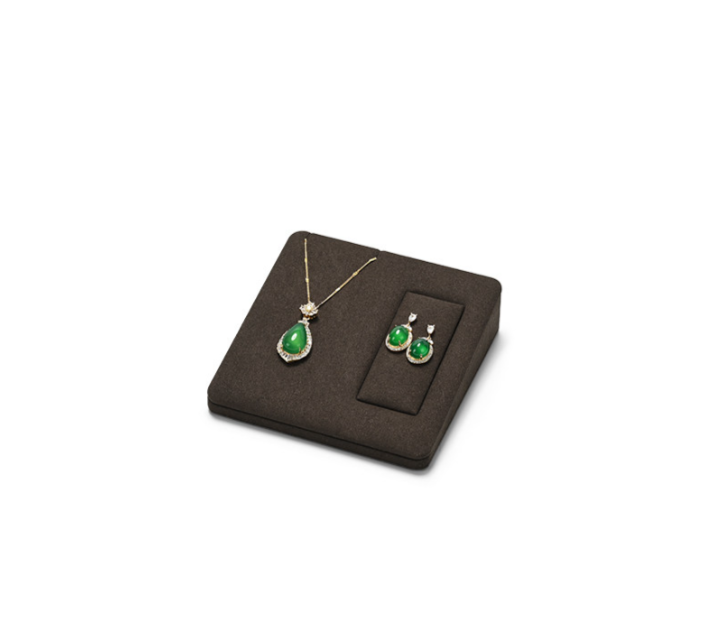 OIRLV new arrival Brown Microfiber jewellery ring display : TT426