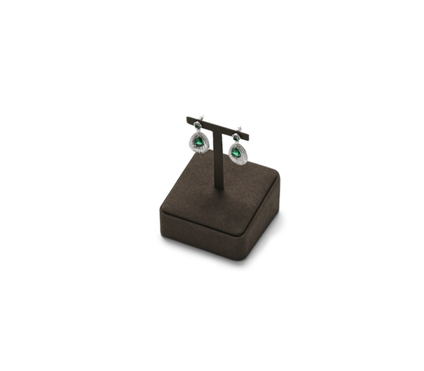 OIRLV new arrival Brown Microfiber jewellery ring display : TT426