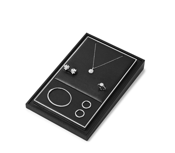 OIRLV Luxury Black PU leather Jewelry display set :TT436