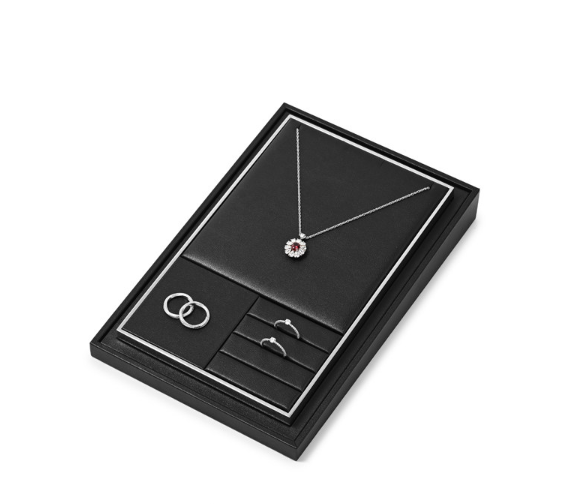 OIRLV Luxury Black PU leather Jewelry display set :TT436