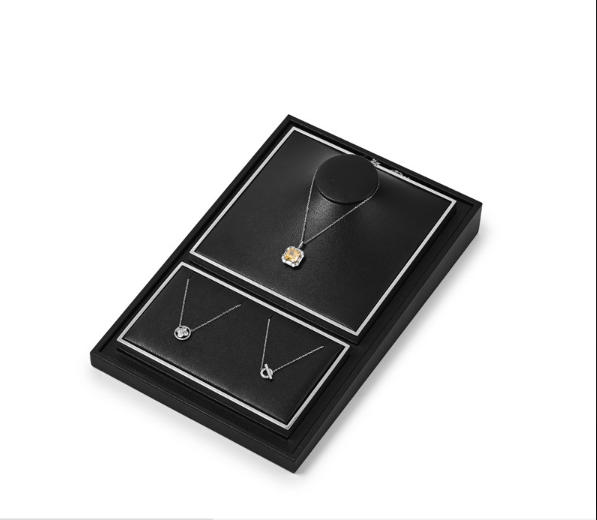 OIRLV Luxury Black PU leather Jewelry display set :TT436