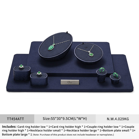 OIRLV wholesale Blue leather Microfiber Jewelry display set :TT454