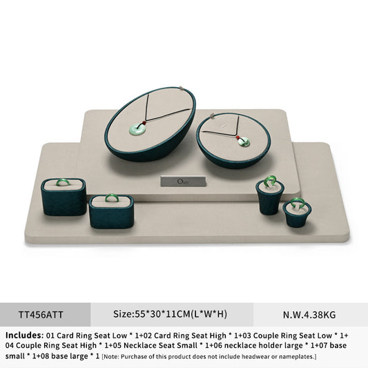 OIRLV new arrival beige microfiber leather jewelry display :TT456
