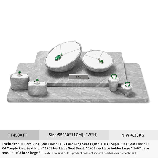 OIRLV high quality gray leather luxury jewelry display set:TT458