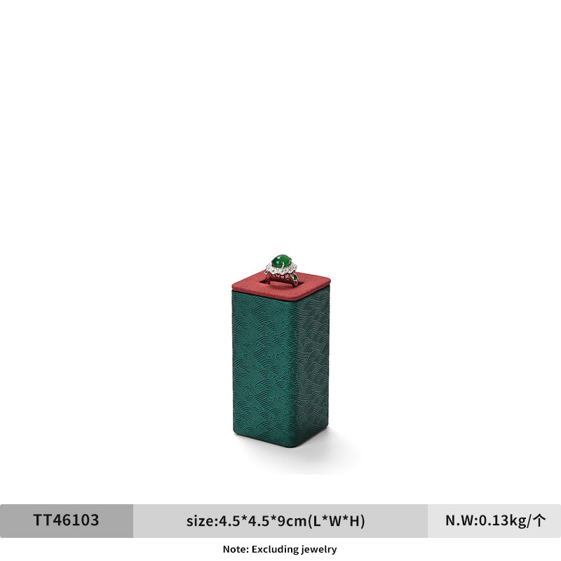 Custom Green and Red Microfiber leather jewellery display:TT461