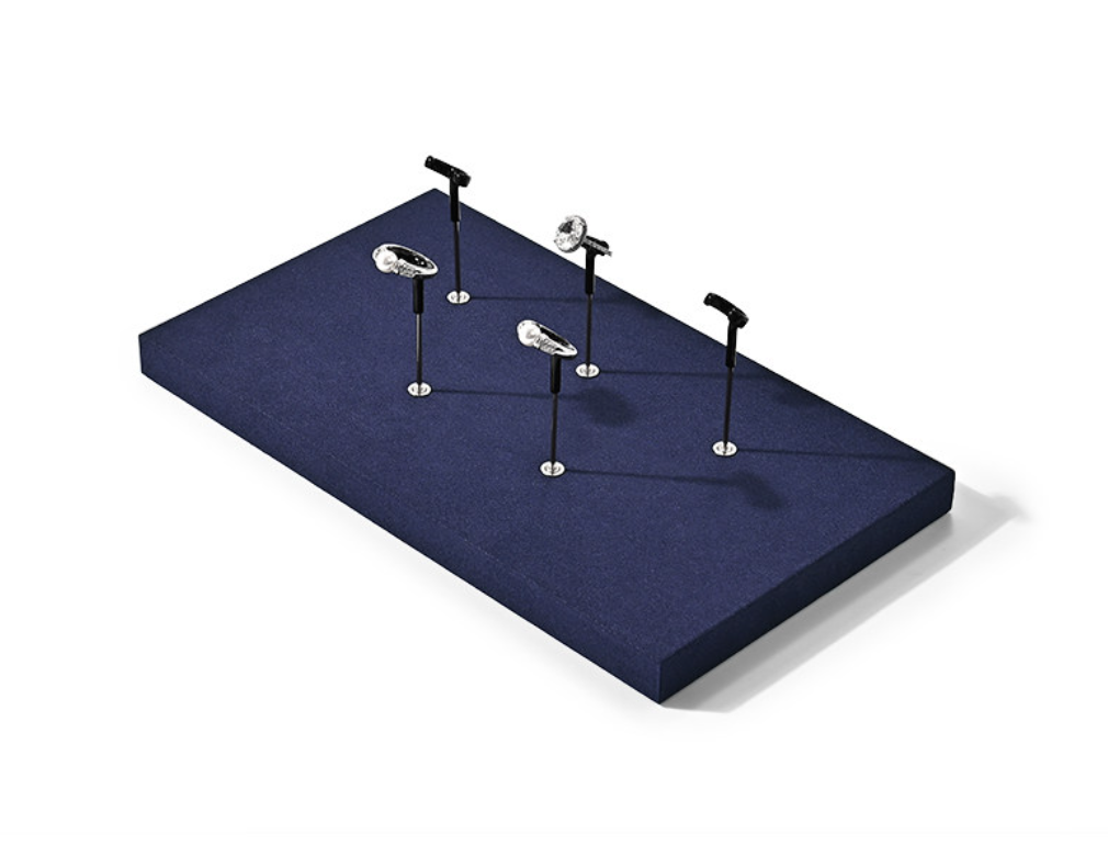 OIRLV Luxury Blue metal Microfiber Jewelry display set : TT465