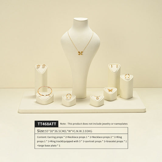 OIRLV Fashion BEIGE Microfiber Jewelry display set :TT468