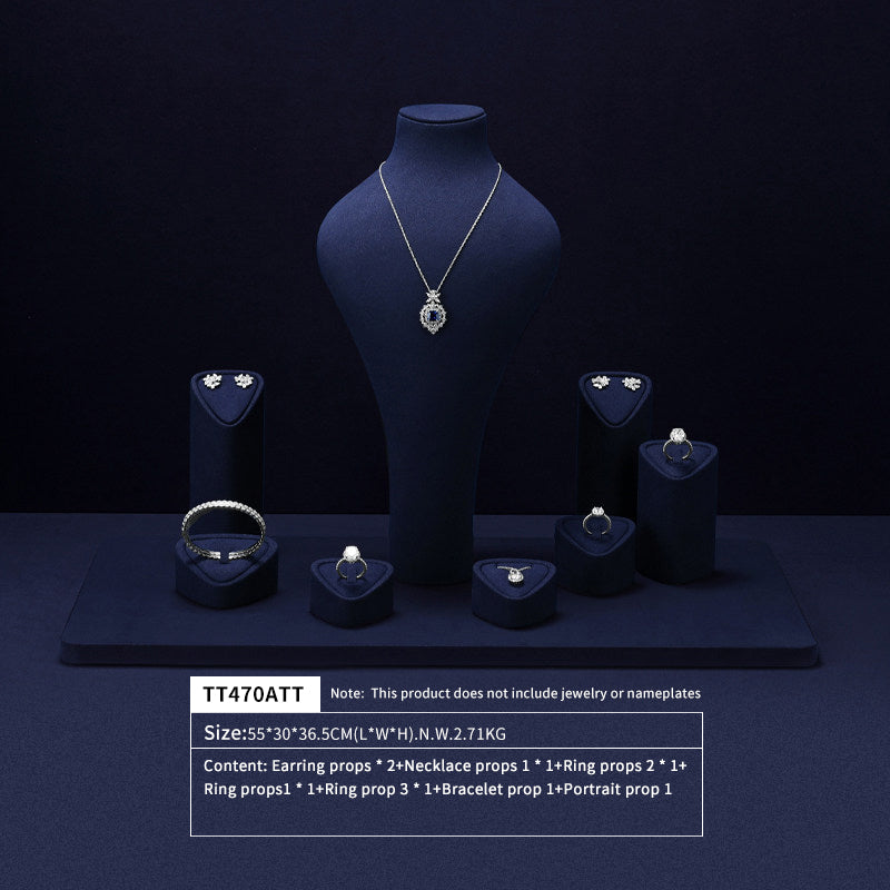 Hot sale Blue Microfiber Jewelry display set:TT470