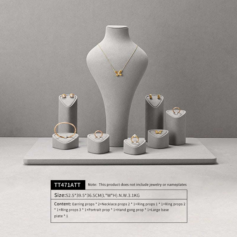 OIRLV Fashion GRAY Microfiber Jewelry display set :TT471